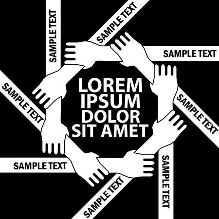 Sign of Team symbol. hold hand of all the peoples. in vector style.のイラスト素材