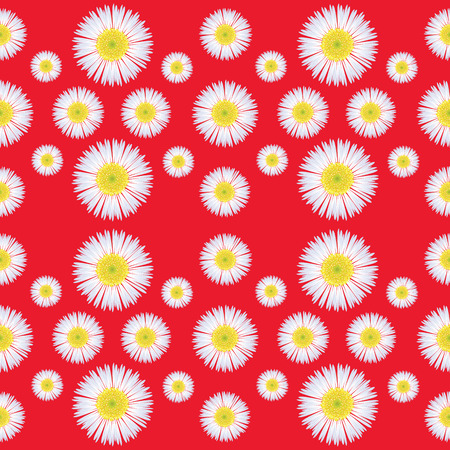 Seamless pattern of floral on red backgroundのイラスト素材