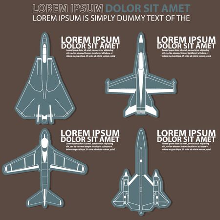 Flight Plane flying and blank space for your text or your advice in vector styleのイラスト素材