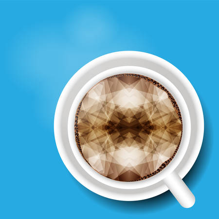 top view Abstract a geometric design in Coffee cup, Vector style.のイラスト素材