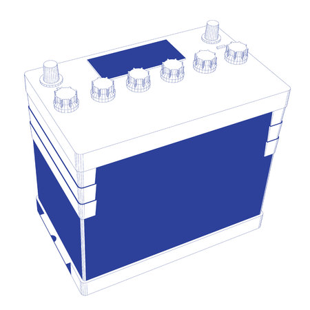 Blue Stripes Car Battery on white background versionのイラスト素材