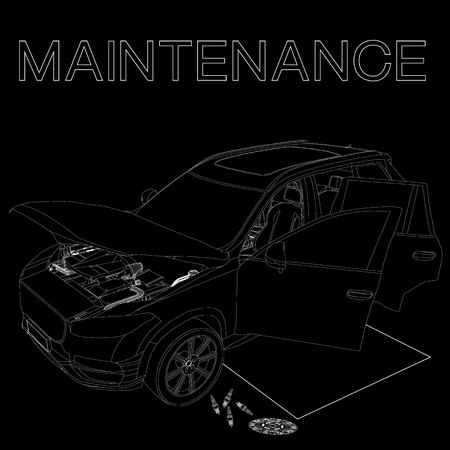 Sign of car maintenance on vector style.のイラスト素材