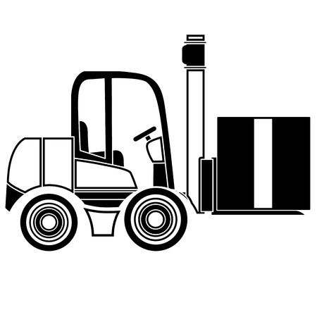 Forklift delivery truck vector iconsのイラスト素材