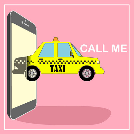 taxi mobile cab service icon designのイラスト素材