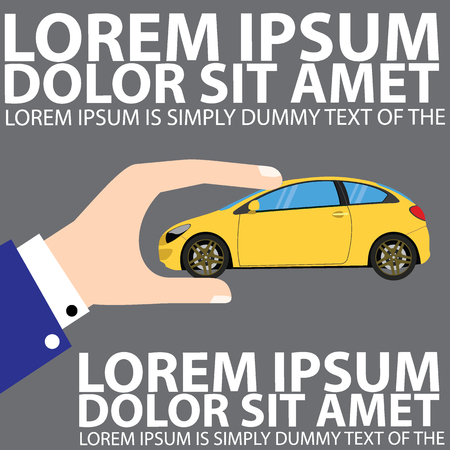 Transportation insurance in care in softly hand concept - poster with car documentsのイラスト素材