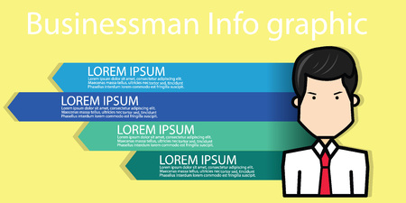 businessman with modern sign tab presenting concept of business. Flat vector design.のイラスト素材