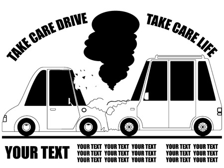 Illustration of a car crash.のイラスト素材