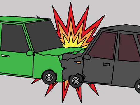 Car accident humping  zoom close up on graphic backgroundのイラスト素材
