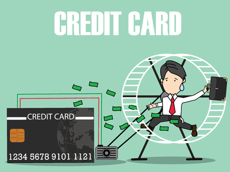 Man are working hard to recoup their loans. Vector illustration concept.のイラスト素材