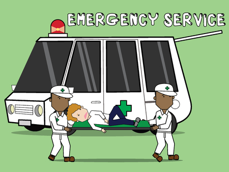 Accident safety emergency transportation.  Vector illustration concept.のイラスト素材