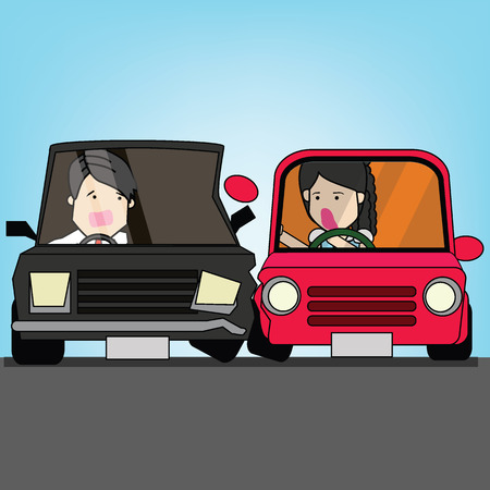 Car accident vector illustrationのイラスト素材