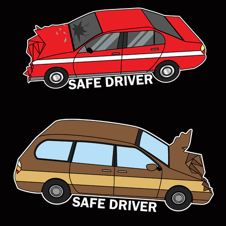 Symbol of cars demolished flat vector illustration concept.のイラスト素材