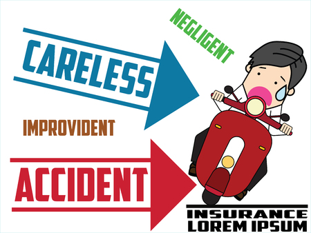 motorcycle side hit with problem. Flat vector illustration design.のイラスト素材