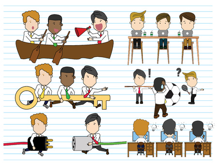 teamwork or partnership business concept design. Cartoon flat styleのイラスト素材