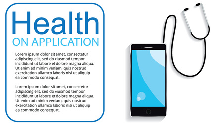 app and stethoscope. Medical healthcare and medicine mobile consultant. Vector illustrationのイラスト素材