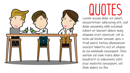 businessman relaxing together in the cafe. Funny flat vector concept.のイラスト素材