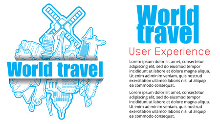 Landmark Silhouette label. In vector style.のイラスト素材