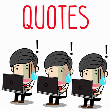 Businessman characters working. Office life. Funny cartoon design vector illustrationのイラスト素材