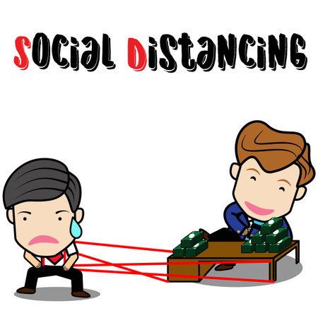 Chief who builds wealth by exploiting event. flat design style vector graphic illustrationのイラスト素材