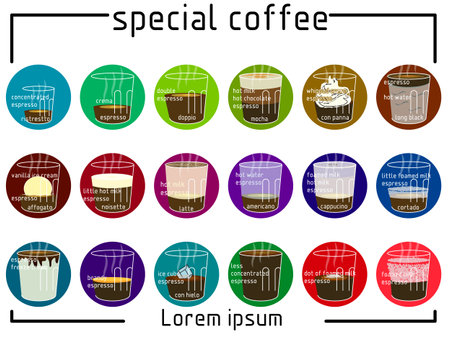 Coffee menu design for cafe, bar, shop or restaurant design vector illustration.のイラスト素材