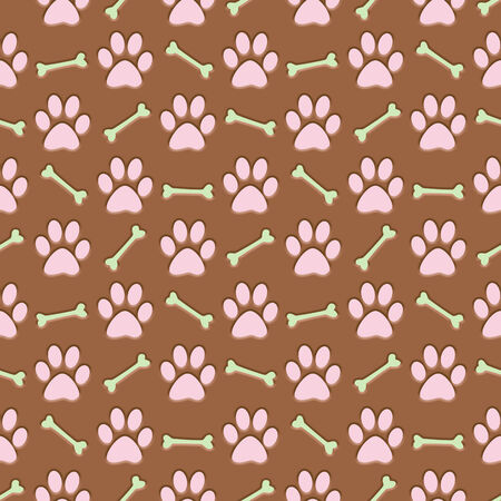 brown paw print repeat backgroundの写真素材