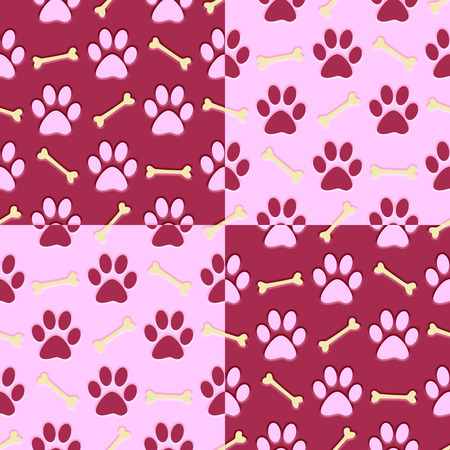 pink paw print repeat backgroundの写真素材
