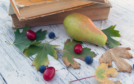 books on the tableの写真素材