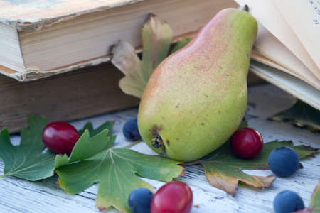 books on the tableの写真素材