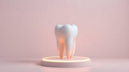 Showcase dental health and hygiene with this elegant tooth model. Ideal for educational materials, clinic decor, or promoting oral care products.の素材