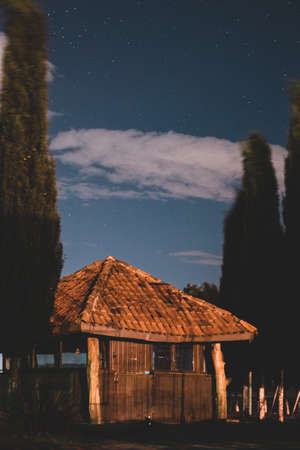 house at nightの写真素材