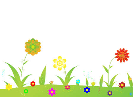 Floral background vector illustration on whiteのイラスト素材