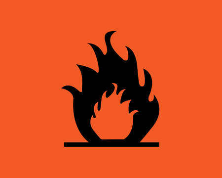 Orange inflammable symbol.Fireのイラスト素材