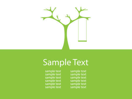Abstract tree and swing invitation for life events, with space for your text のイラスト素材