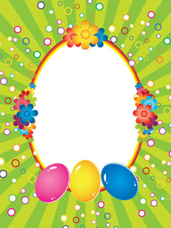 Easter greeting card with decorative eggsのイラスト素材