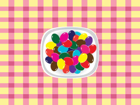 Colorful chocolate eggs. Easter backgroundのイラスト素材