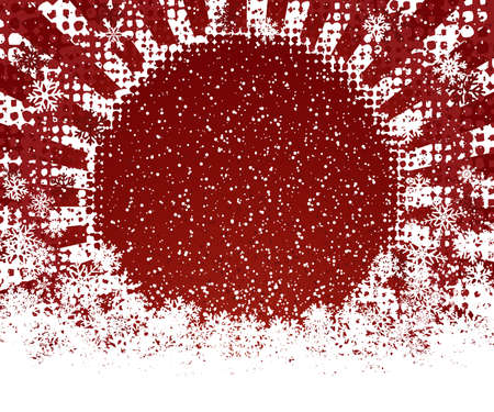 Abstract red background with snowflakes のイラスト素材