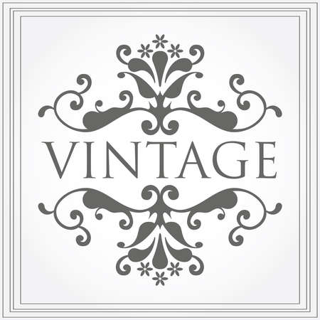 Grey Vintage frame with space for textのイラスト素材