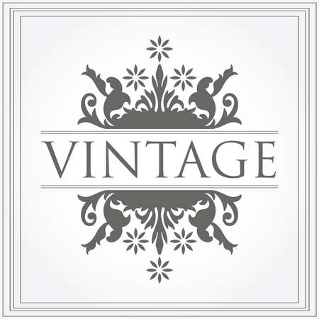 Grey Vintage frame with space for textのイラスト素材