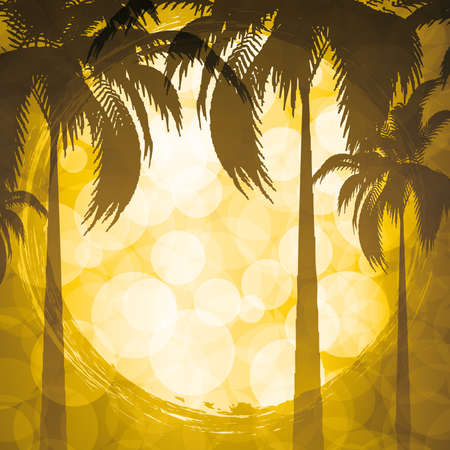 Golden tropical backgroundのイラスト素材