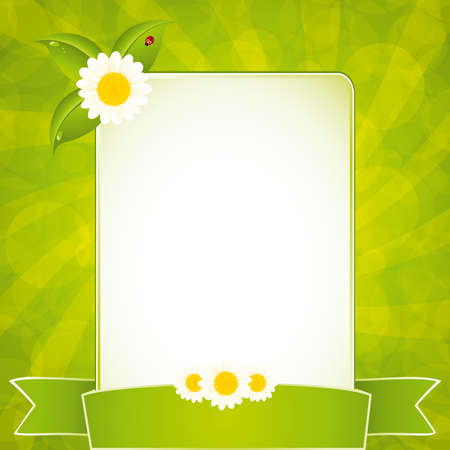 Green eco frame illustration with flowersのイラスト素材