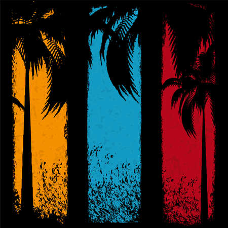 Three grunge summer holiday bannerのイラスト素材