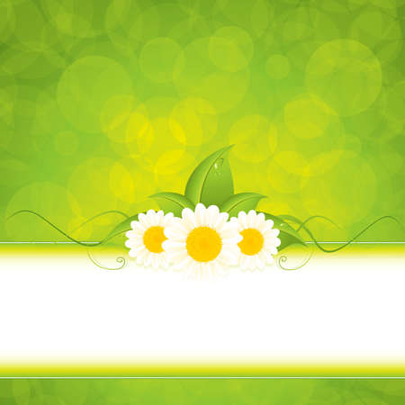 Green leaf frame illustration with flowersのイラスト素材