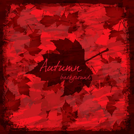 Red grunge Autumn - seasonal backgroundのイラスト素材