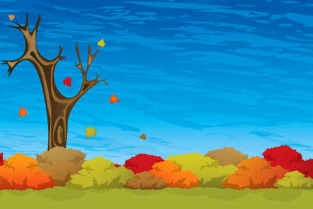 Beautiful autumn tree on windのイラスト素材