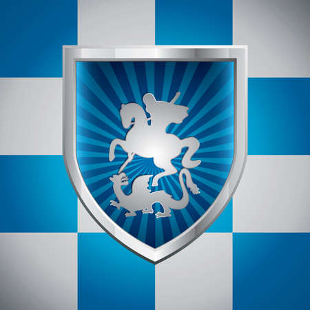Saint George and The Dragon.Shieldのイラスト素材