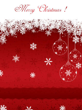 Red Christmas background with snowflakes.Vectorのイラスト素材