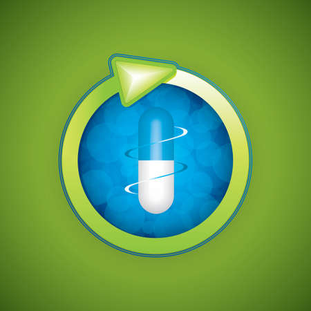 Herbal pill icon.Environment elementのイラスト素材