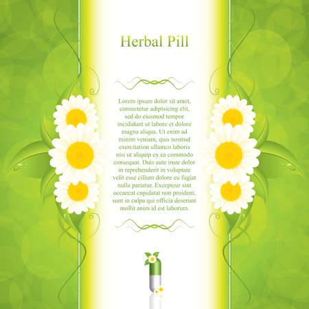 Green alternative medication concept - vector illustration