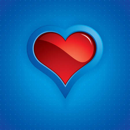 Heart button on blue background.Vectorのイラスト素材