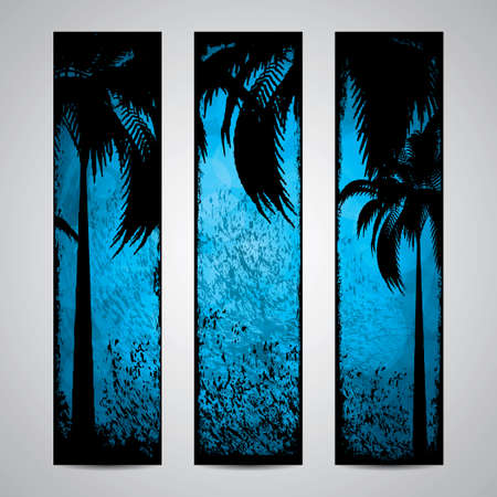 Three grunge summer holiday bannerのイラスト素材